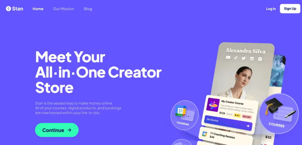 Interface du site stan.store