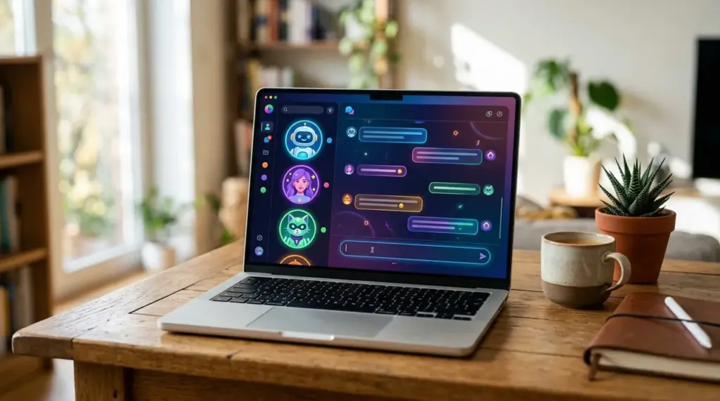 Interface de chatbot Janitor AI sur un ordinateur