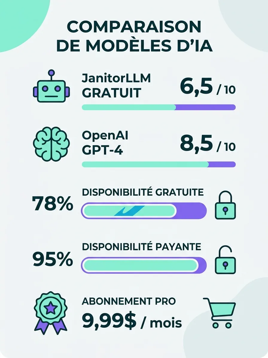 Infographie : tarifs et performances de Janitor AI