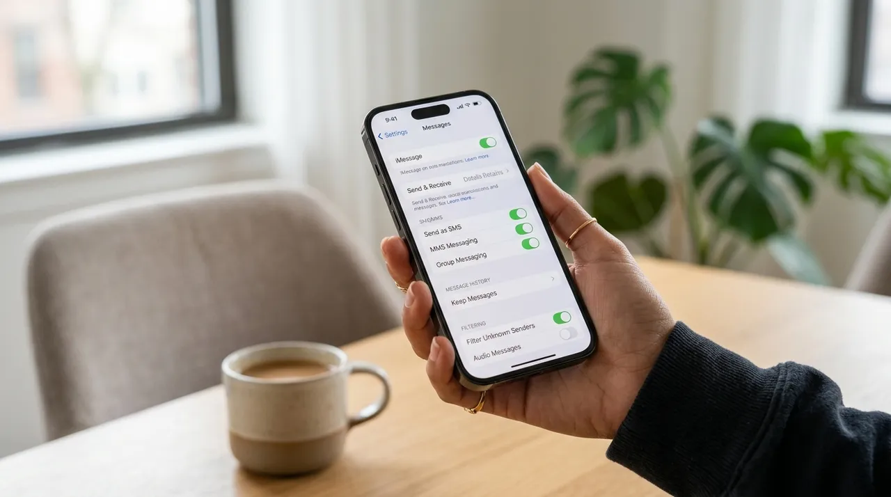 Réglages iMessage et RCS sur iPhone