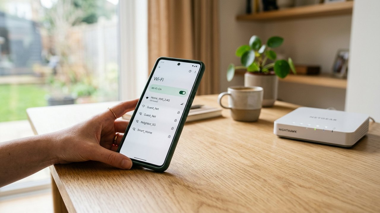 Paramètres de connexion WiFi sur un appareil mobile pour Smart TV