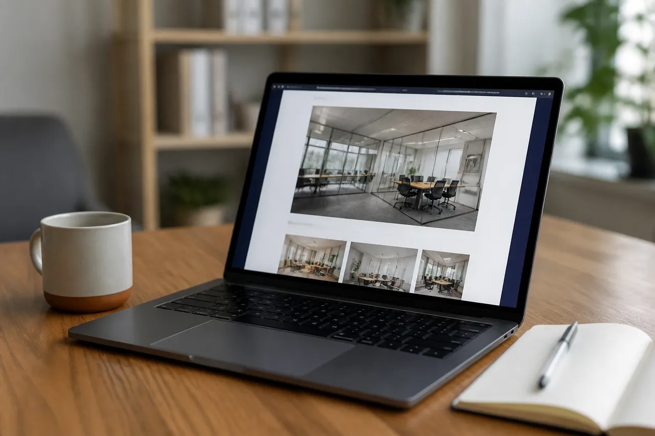 Annonce pour louer des bureaux sur ordinateur