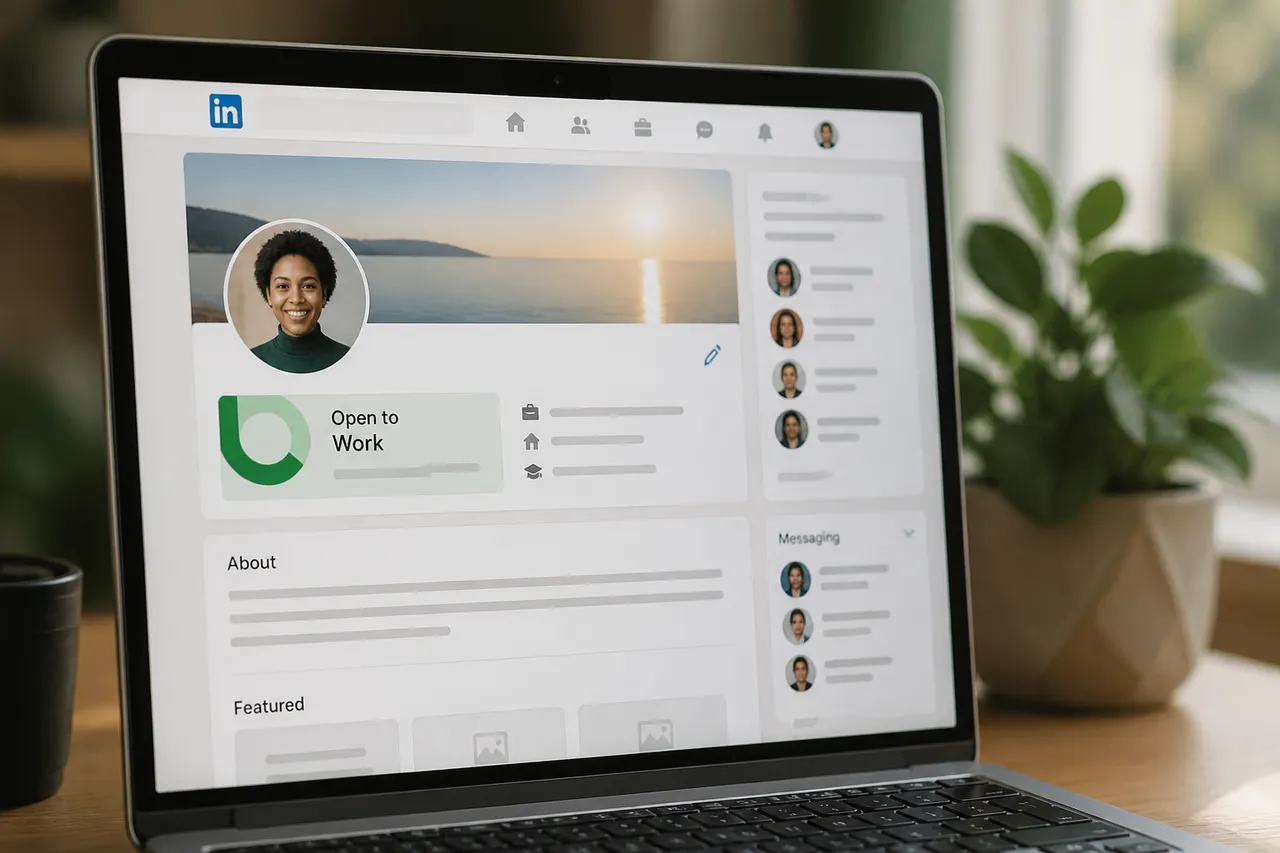 Encart Open to Work sur un profil LinkedIn
