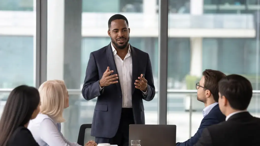 Présentation lors d'un séminaire d'entreprise